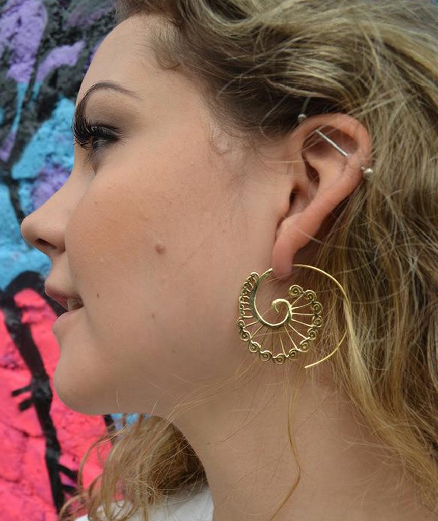 Circular Peacock Earrings