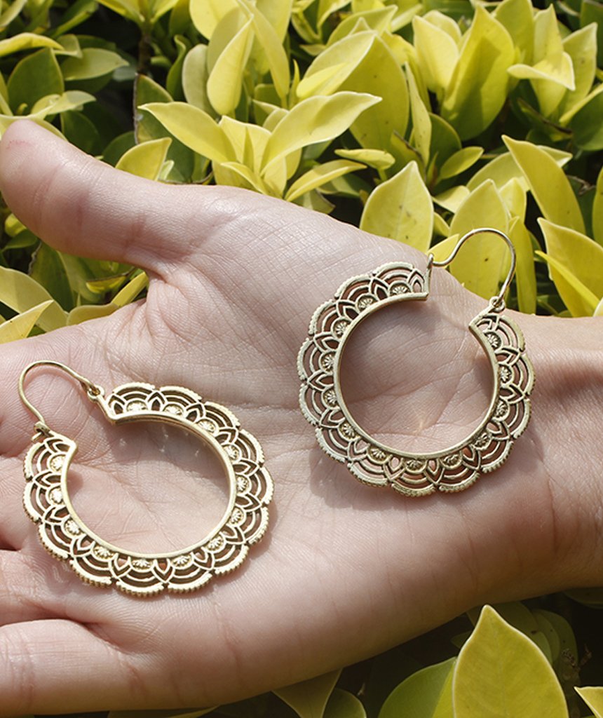 Floral Hoop Earrings