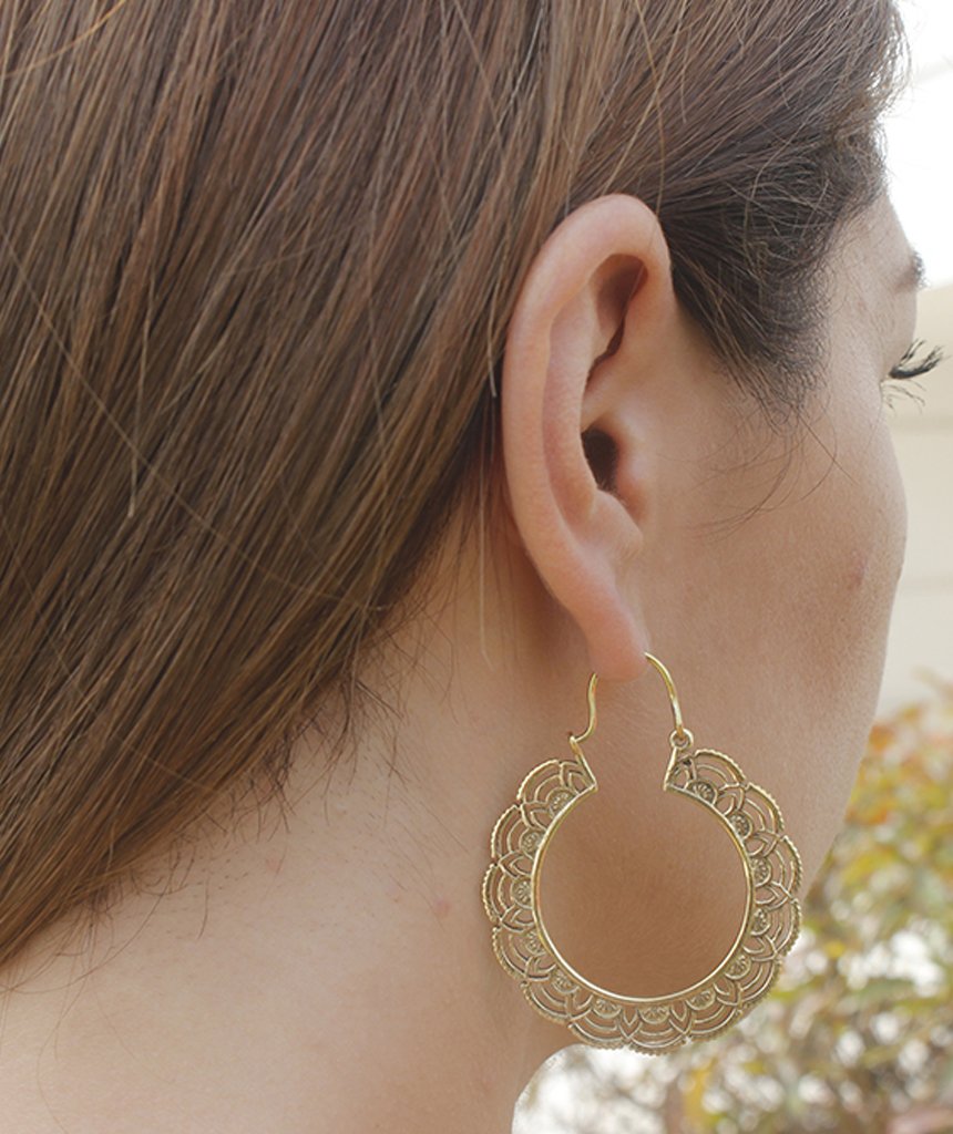 Floral Hoop Earrings