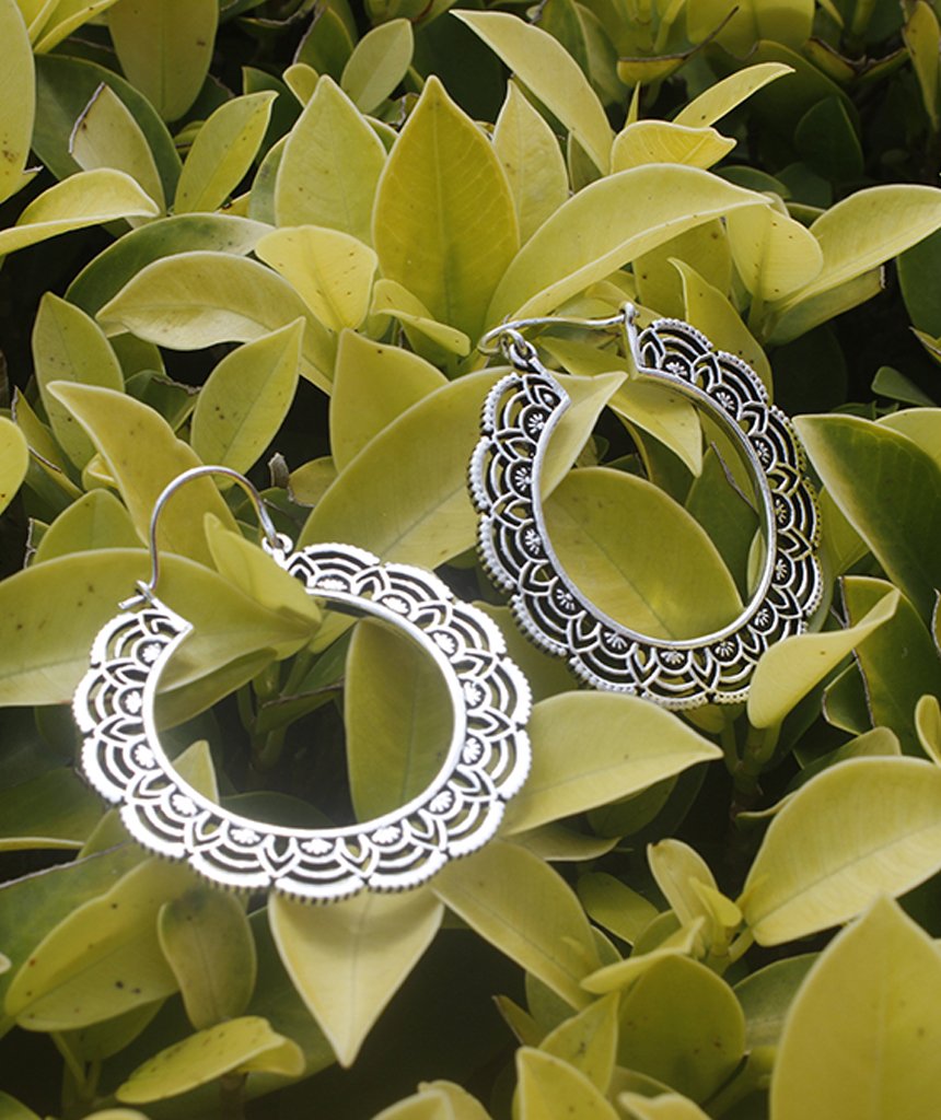 Floral Hoop Earrings