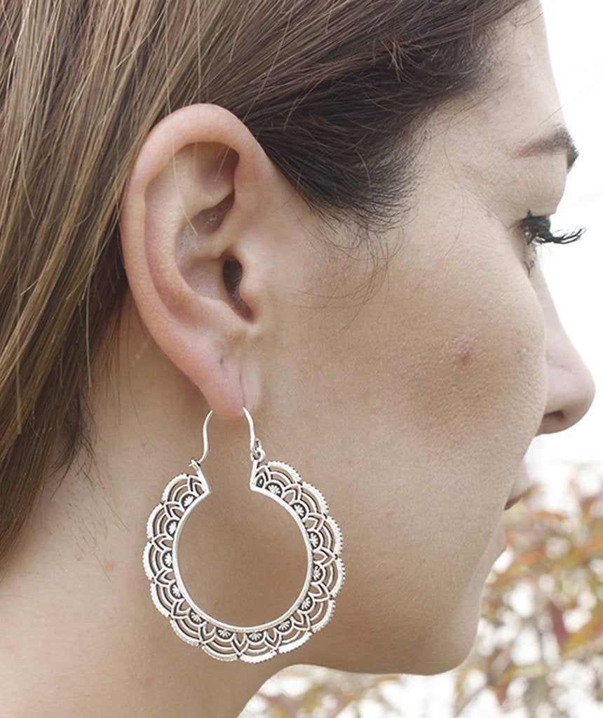 Floral Hoop Earrings