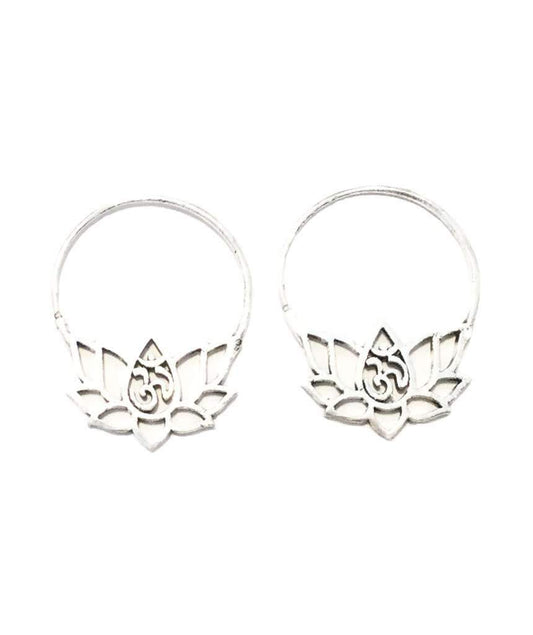 Om Lotus Flower Earrings